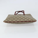 GUCCI GG Supreme Hand Bag PVC Beige Silver 117551 Auth bs31414-9