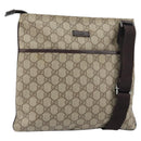 GUCCI GG Supreme Shoulder Bag PVC Beige Silver 141626 Auth bs31415-1