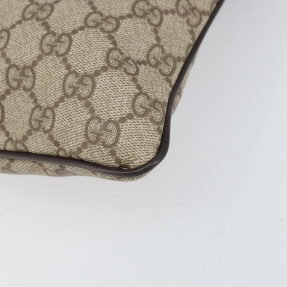 GUCCI GG Supreme Shoulder Bag PVC Beige Silver 141626 Auth bs31415