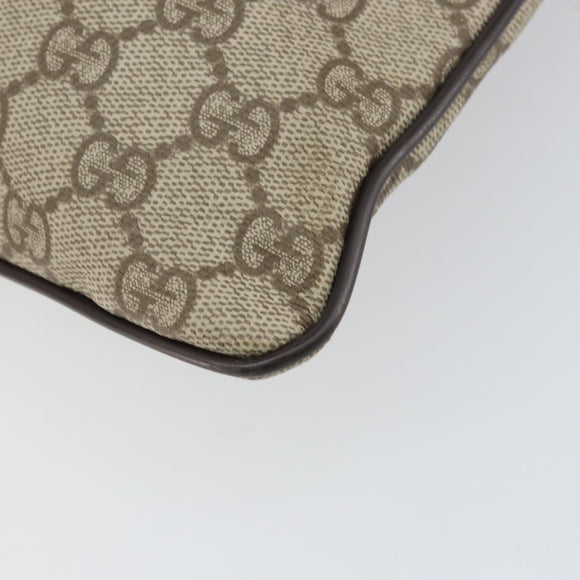 GUCCI GG Supreme Shoulder Bag PVC Beige Silver 141626 Auth bs31415