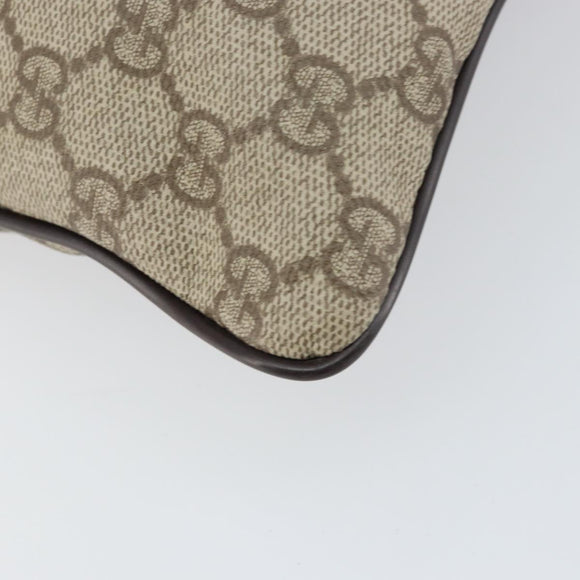 GUCCI GG Supreme Shoulder Bag PVC Beige Silver 141626 Auth bs31415
