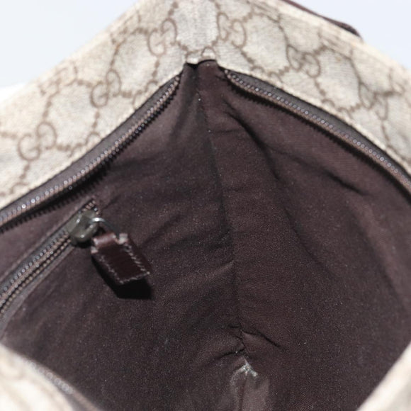 GUCCI GG Supreme Shoulder Bag PVC Beige Silver 141626 Auth bs31415