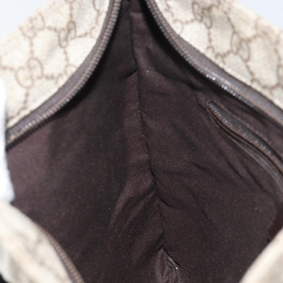 GUCCI GG Supreme Shoulder Bag PVC Beige Silver 141626 Auth bs31415