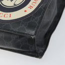 GUCCI GG Supreme Courier Tote Bag PVC Black Silver 495559 Auth bs31418-10
