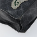 GUCCI GG Supreme Courier Tote Bag PVC Black Silver 495559 Auth bs31418-11