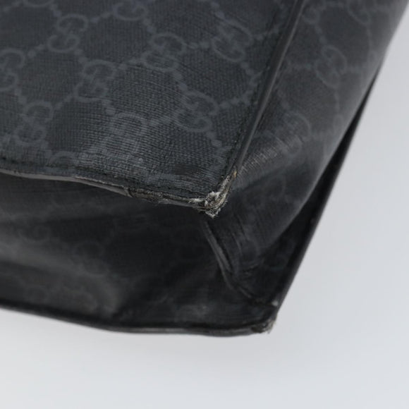GUCCI GG Supreme Courier Tote Bag PVC Black Silver 495559 Auth bs31418