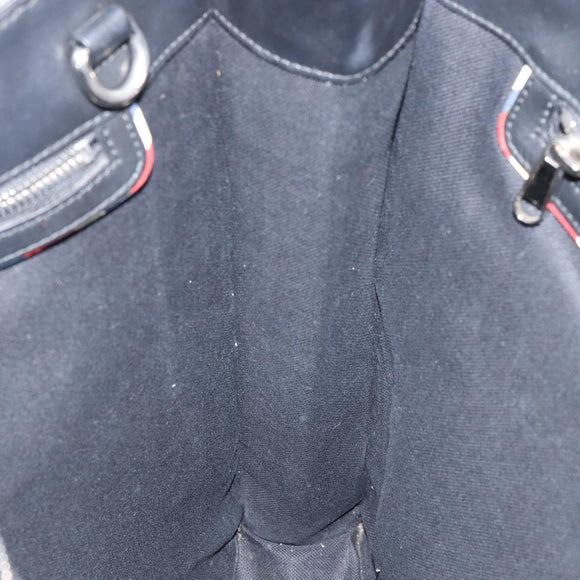 GUCCI GG Supreme Courier Tote Bag PVC Black Silver 495559 Auth bs31418