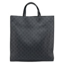 GUCCI GG Supreme Courier Tote Bag PVC Black Silver 495559 Auth bs31418-3
