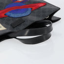 GUCCI GG Supreme Courier Tote Bag PVC Black Silver 495559 Auth bs31418-7