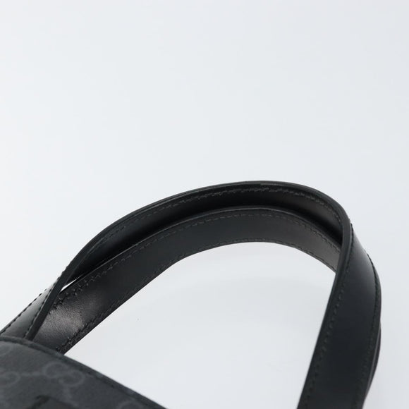 GUCCI GG Supreme Courier Tote Bag PVC Black Silver 495559 Auth bs31418