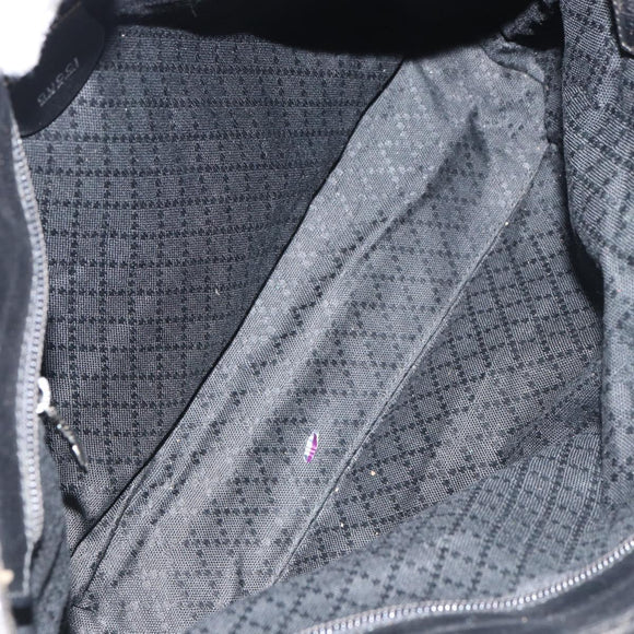 GUCCI Hand Bag Nylon Black Silver 002 2123 0457 Auth bs31419