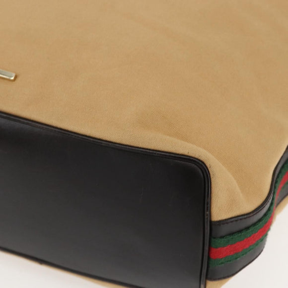 GUCCI GG Canvas Web Sherry Line Bag Beige Brown gold 001 4287 Auth bs31420