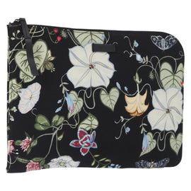 GUCCI Clutch Bag Canvas Black Silver 353480 Auth bs31421