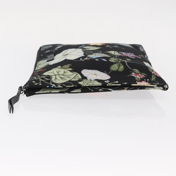 GUCCI Clutch Bag Canvas Black Silver 353480 Auth bs31421