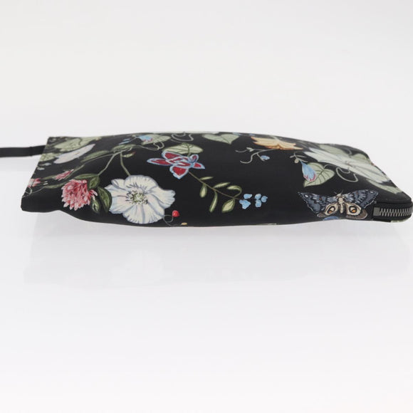 GUCCI Clutch Bag Canvas Black Silver 353480 Auth bs31421