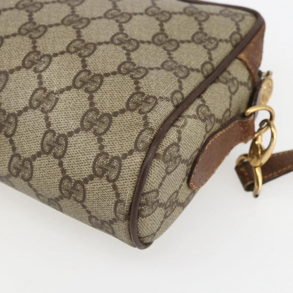 GUCCI GG Supreme Web Sherry Line Bag PVC Beige Gold 001 115 6655 Auth bs31424