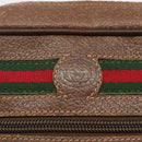 GUCCI GG Supreme Web Sherry Line Bag PVC Beige Gold 001 115 6655 Auth bs31424-15