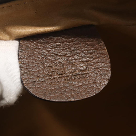 GUCCI GG Supreme Web Sherry Line Bag PVC Beige Gold 001 115 6655 Auth bs31424