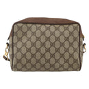 GUCCI GG Supreme Web Sherry Line Bag PVC Beige Gold 001 115 6655 Auth bs31424-3