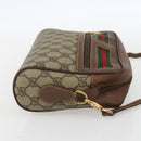 GUCCI GG Supreme Web Sherry Line Bag PVC Beige Gold 001 115 6655 Auth bs31424-5