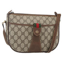 GUCCI GG Supreme Web Sherry Line Bag PVC Beige Gold 001 754 6177 Auth bs31425-1