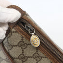 GUCCI GG Supreme Web Sherry Line Bag PVC Beige Gold 001 754 6177 Auth bs31425-14