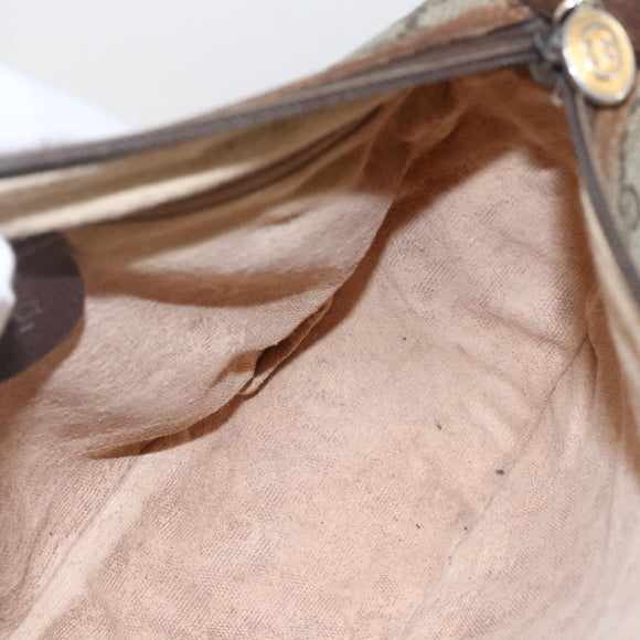 GUCCI GG Supreme Web Sherry Line Bag PVC Beige Gold 001 754 6177 Auth bs31425