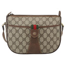 GUCCI GG Supreme Web Sherry Line Bag PVC Beige Gold 001 754 6177 Auth bs31425-2