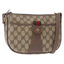 GUCCI GG Supreme Web Sherry Line Bag PVC Beige Gold 001 58 6177 Auth bs31426-1