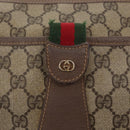 GUCCI GG Supreme Web Sherry Line Bag PVC Beige Gold 001 58 6177 Auth bs31426-16