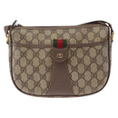 GUCCI GG Supreme Web Sherry Line Bag PVC Beige Gold 001 58 6177 Auth bs31426-2
