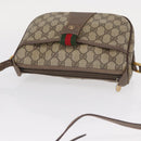 GUCCI GG Supreme Web Sherry Line Bag PVC Beige Gold 001 58 6177 Auth bs31426-6