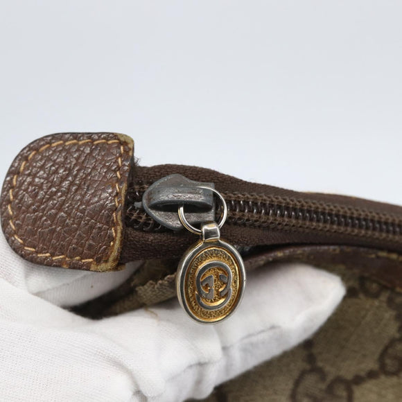 GUCCI GG Supreme Pouch PVC Leather Beige Gold 014 115 6088 Auth bs31427