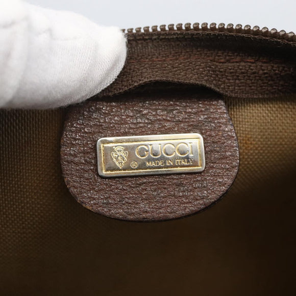 GUCCI GG Supreme Täschchen PVC Leder Beige Gold 014 115 6088 Auth bs31427