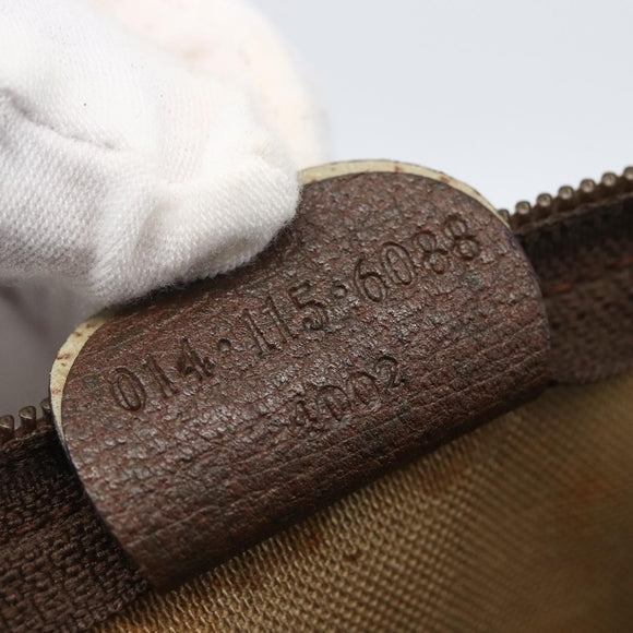 GUCCI GG Supreme Pouch PVC Leather Beige Gold 014 115 6088 Auth bs31427