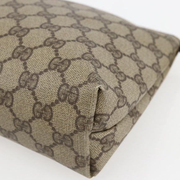 GUCCI GG Supreme Pouch PVC Leather Beige Gold 014 115 6088 Auth bs31427