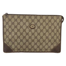 GUCCI GG Supreme Clutch Bag PVC Beige 97 01 029 Auth bs31428-2