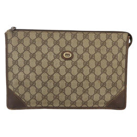 GUCCI GG Supreme Clutch Bag PVC Beige 97 01 029 Auth bs31428 - 0