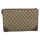 GUCCI GG Supreme Clutch Bag PVC Beige 97 01 029 Auth bs31428-3