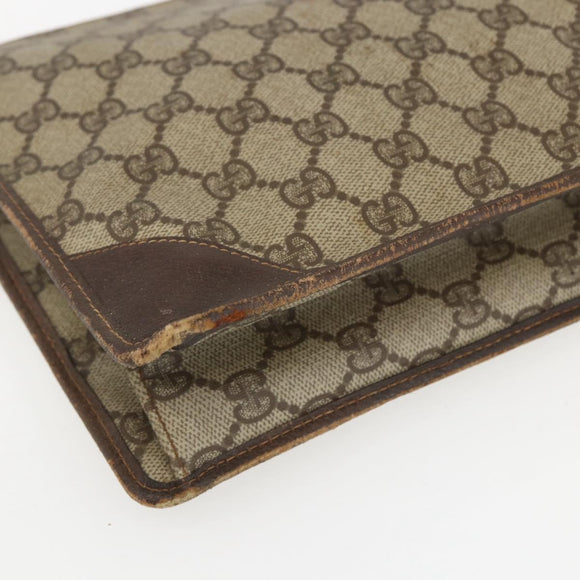 GUCCI GG Supreme Clutch Bag PVC Beige 97 01 029 Auth bs31428