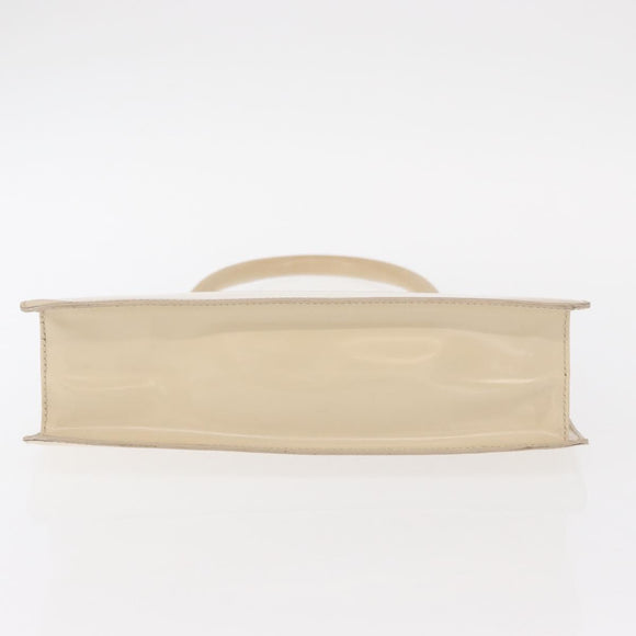 GUCCI Hand Bag Enamel Beige Gold Auth bs31430