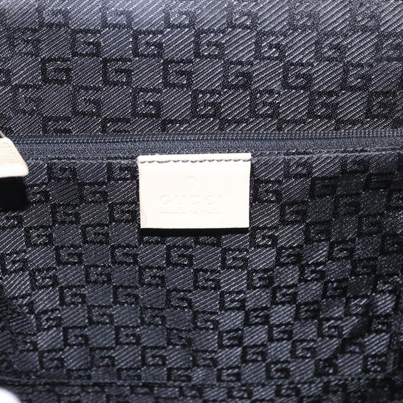 GUCCI Hand Bag Enamel Beige Gold Auth bs31430