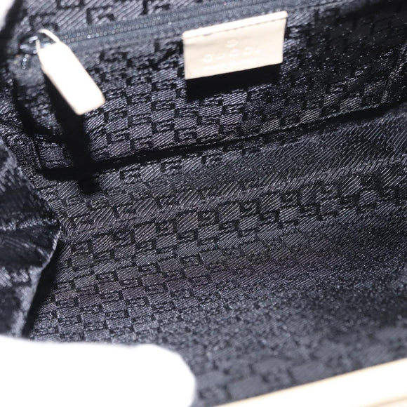 GUCCI Hand Bag Enamel Beige Gold Auth bs31430