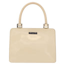 GUCCI Hand Bag Enamel Beige Gold Auth bs31430-13