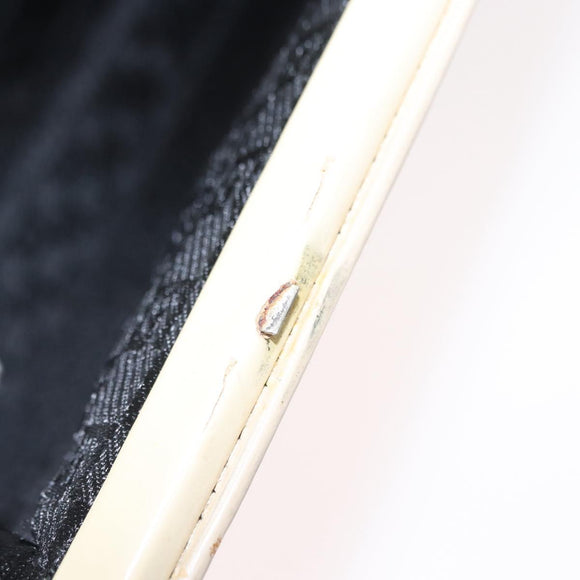 GUCCI Hand Bag Enamel Beige Gold Auth bs31430