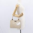 GUCCI Hand Bag Enamel Beige Gold Auth bs31430-25