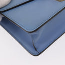 GUCCI Sylvie Sherry Line Chain Bag Leather Light Blue Gold 431666 Auth bs31431-9
