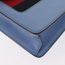 GUCCI Sylvie Sherry Line Chain Bag Leather Light Blue Gold 431666 Auth bs31431-16