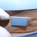 GUCCI Sylvie Sherry Line Chain Bag Leather Light Blue Gold 431666 Auth bs31431-19