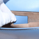 GUCCI Sylvie Sherry Line Chain Bag Leather Light Blue Gold 431666 Auth bs31431-11